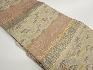 笹に縞模様織出し名古屋帯